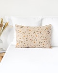 Botanical Print Linen Pillowcase – Soft Floral Flax Sham – Earth Tone Decorative Cushion Cover – Custom Size Stonewashed Linen Bedding