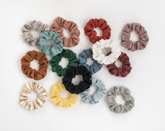 Leinen Scrunchie Set (3 Stück) / 100% Leinen Stoff / Zero Waste / Haargummi / Pferdeschwanzhalter