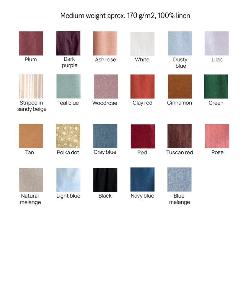 Linen fabric by the yard / meter Medium weight Cut-to-length linen fabric Softened linen fabric for sewing in various colors image 3