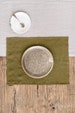 Olive Green linen placemats set. Linen place mats.  Set of 2 linen placemats. 
