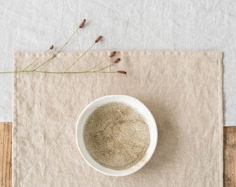 Natural linen placemats set. Linen placemats. Set of 2 linen placemats.