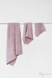 Linen waffle towel set in Woodrose (Dusty Pink): hand, face, body linen towels. Bath towel set. 