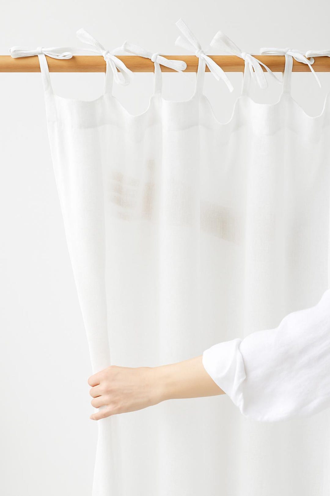リネン　タイトップカーテン　ホワイト PomPom at home】タイトップカーテン | Mi Mundo