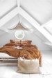 Linen bedding set in Cinnamon. King, Queen duvet cover set. 3 piece washed linen set includes two pillowcases. 