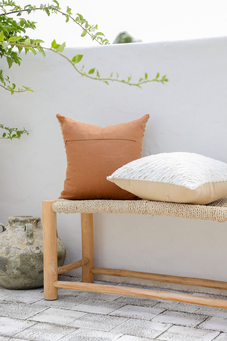 Linen throw pillow cover with zipper / Deco pillow / Linen pillow case / 18x18 and more image 6