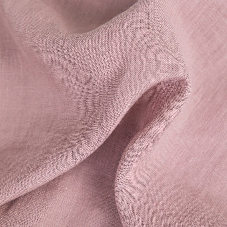 Leinen Bettbezug in Woodrose Dusty Pink. Ausgewaschene Leinenbettwäsche. Sondergrößen. Landhaus Dekor Bild 2