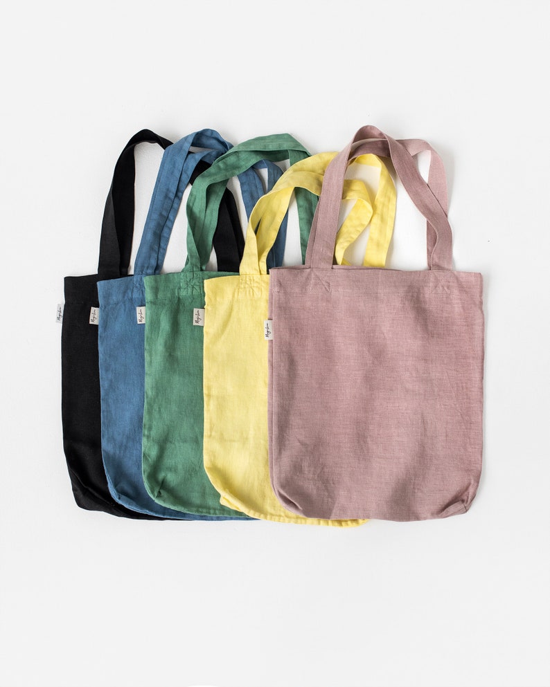 Linen tote bag. Linen bag in various colors. Linen shopping bag. image 4