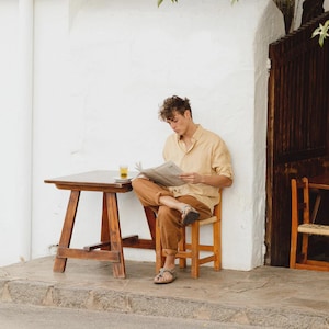 Mens Linen Pants – Cinnamon Trousers with Drawstring Waist and Cargo Pockets – Lightweight Wear - Breathable Outfit, Look TRUCKEE image 5