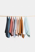 Linen Waffle Hand Towel – Quick Dry Dish Towel with Hanging Loop – Absorbent Kitchen Towel – Natural Linen-Cotton Blend in Multiple Colors