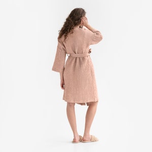 Etsy - Peach Short waffle linen robe by MagicLinen