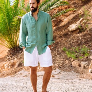 Etsy - Mens linen shorts STOWE in Black by MagicLinen