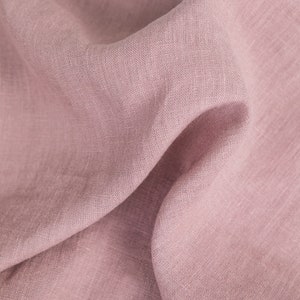Linen pillow case in Woodrose Dusty Pink. Softened, washed, custom size pillowcase. image 2