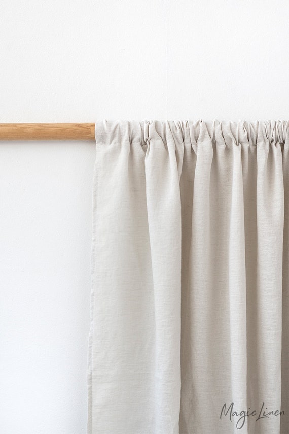 Rod Pocket Linen Curtain Panel In Light Gray Semi Sheer Rod Pocket Linen Curtain Panel In Light, Light Gray Semi Sheer Curtains