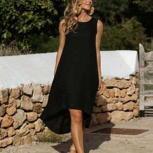 Etsy - Royal TOSCANA linen dress in Black by MagicLinen