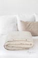 Natural Striped linen duvet cover. King, Queen, custom sizes. Soft linen bedding. Linen duvet in beige and white stripes. 