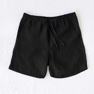 Etsy - Mens linen shorts STOWE in Black by MagicLinen