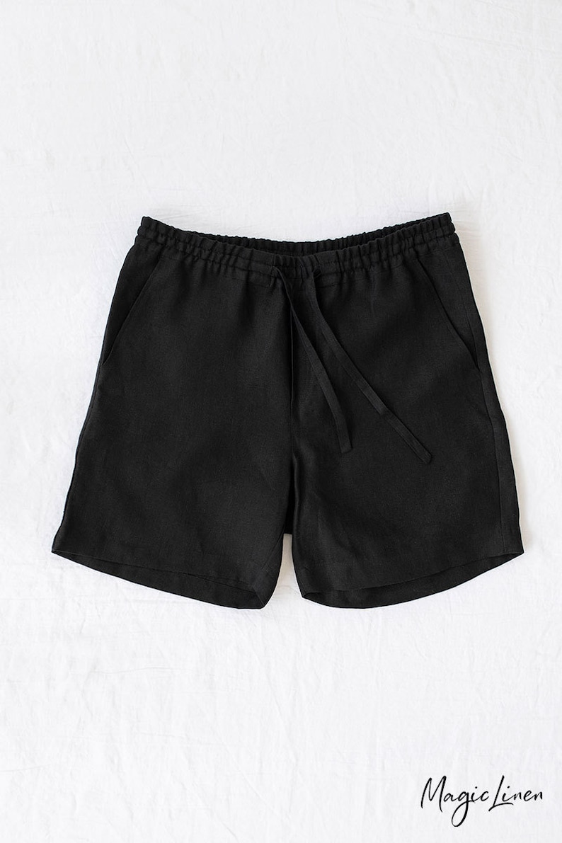 Etsy - Mens linen shorts STOWE in Black by MagicLinen