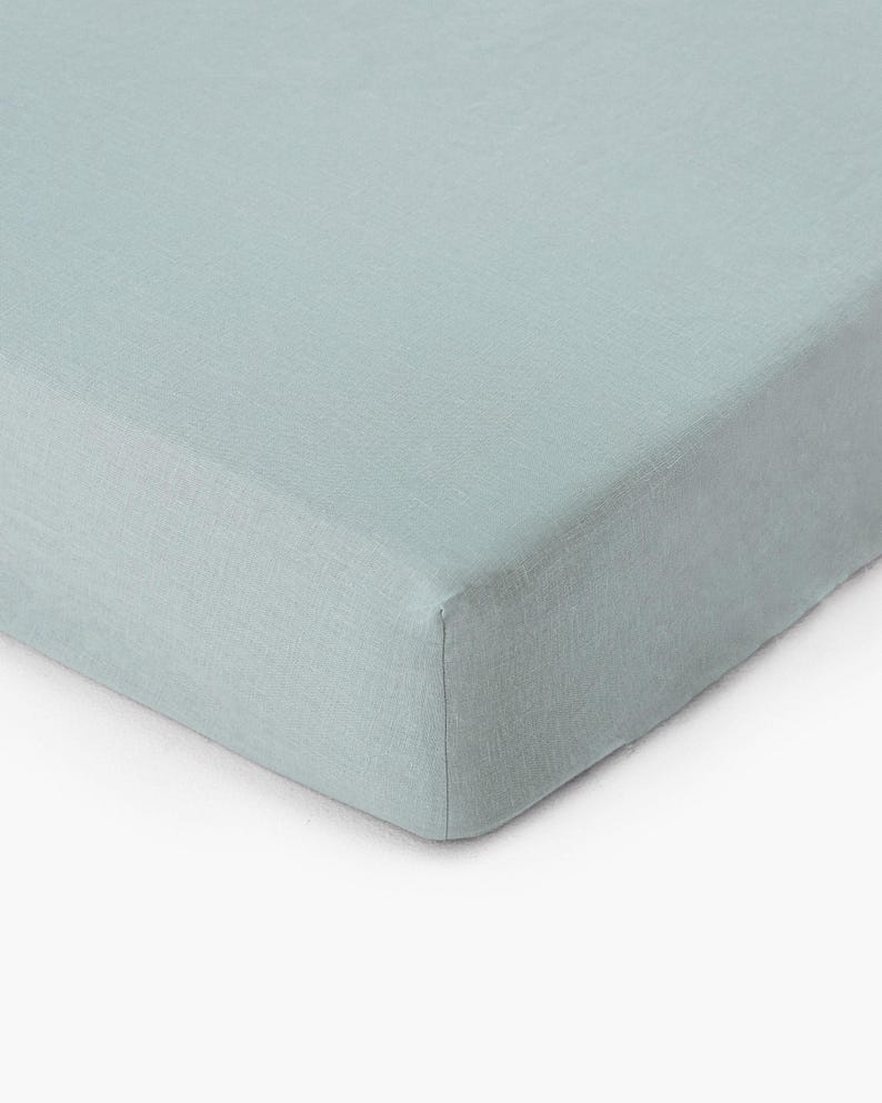 Etsy - Dusty blue linen fitted sheet by MagicLinen
