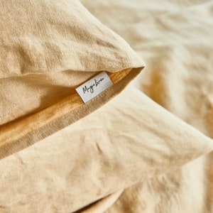 Linen pillow case in Sandy beige Softened, washed, custom size pillowcase Bed linen image 8