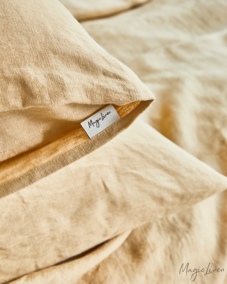 Linen pillow case in Sandy beige Softened, washed, custom size pillowcase Bed linen image 8