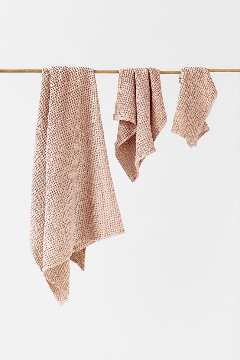 Etsy - Peach waffle towel set (3 pcs) by MagicLinen