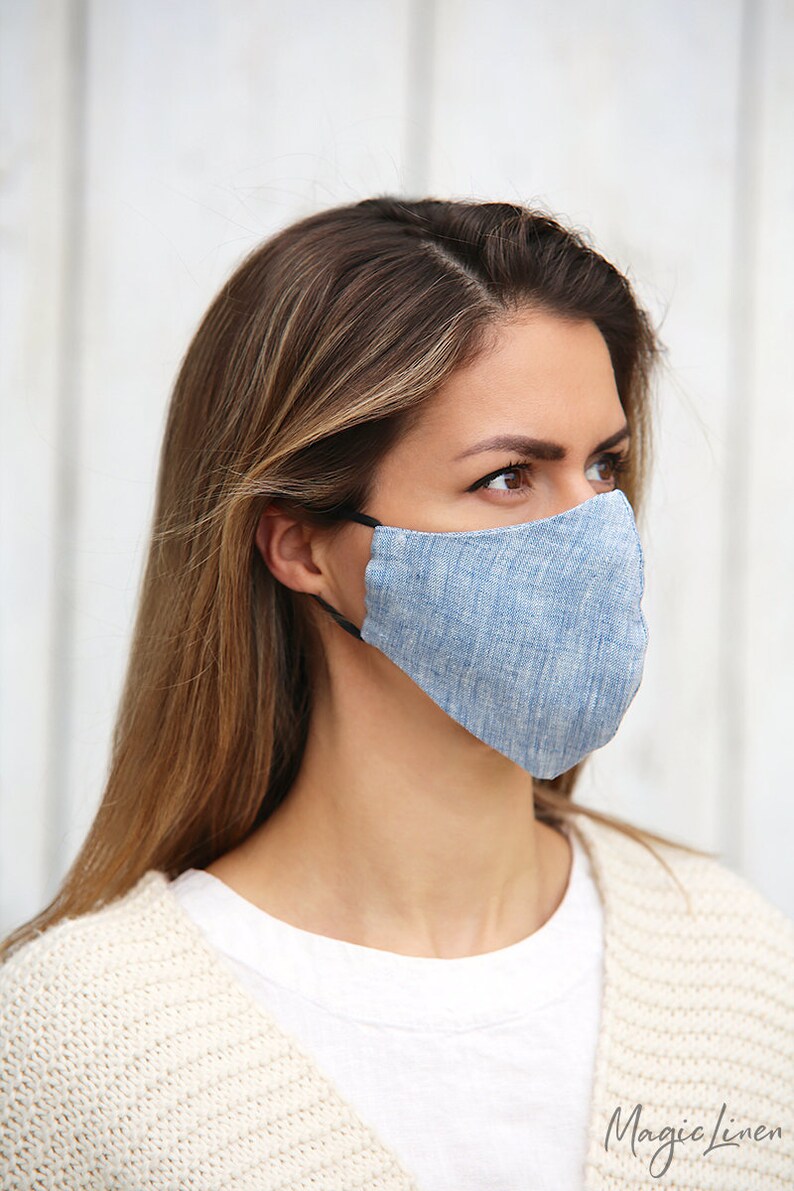 Linen face mask. Fabric face mask. Reusable face mask for Etsy