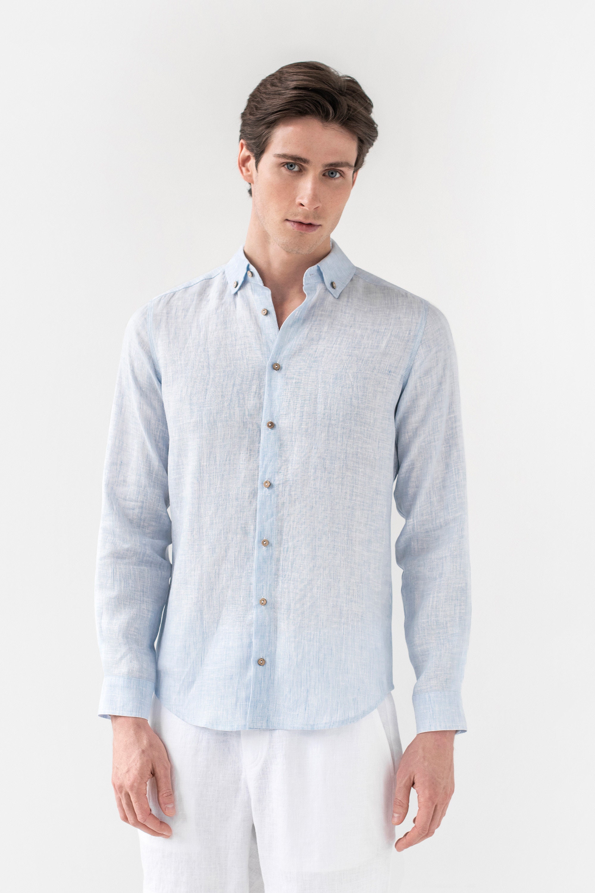 Linen Shirt for Men NEVADA. Long Sleeve 