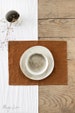 Linen placemat set in Cinnamon color. Linen placemats.  Sets of 2 linen placemats. 