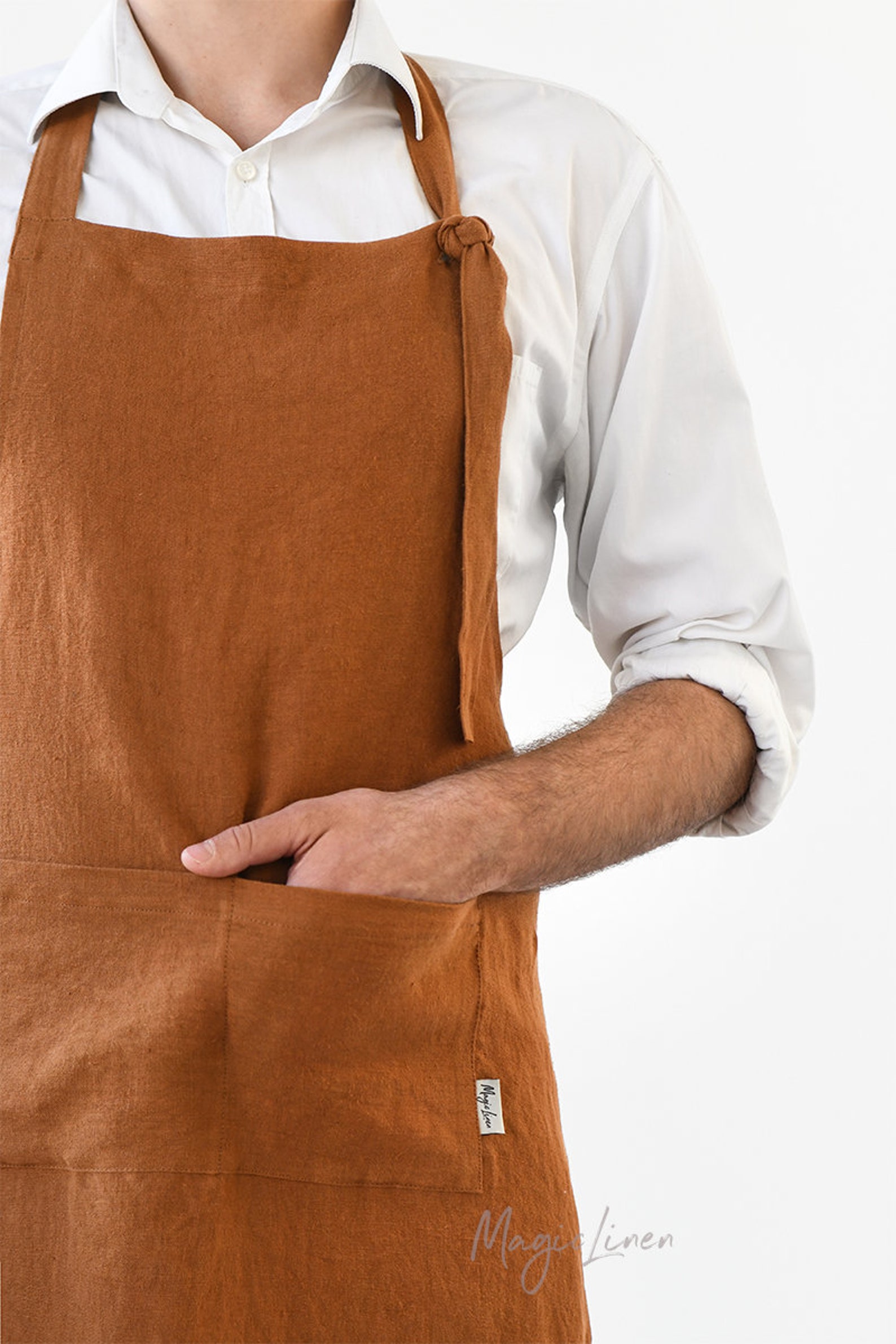 Men's Linen Apron for Kitchen Gardening or BBQ. Full Etsy Canada