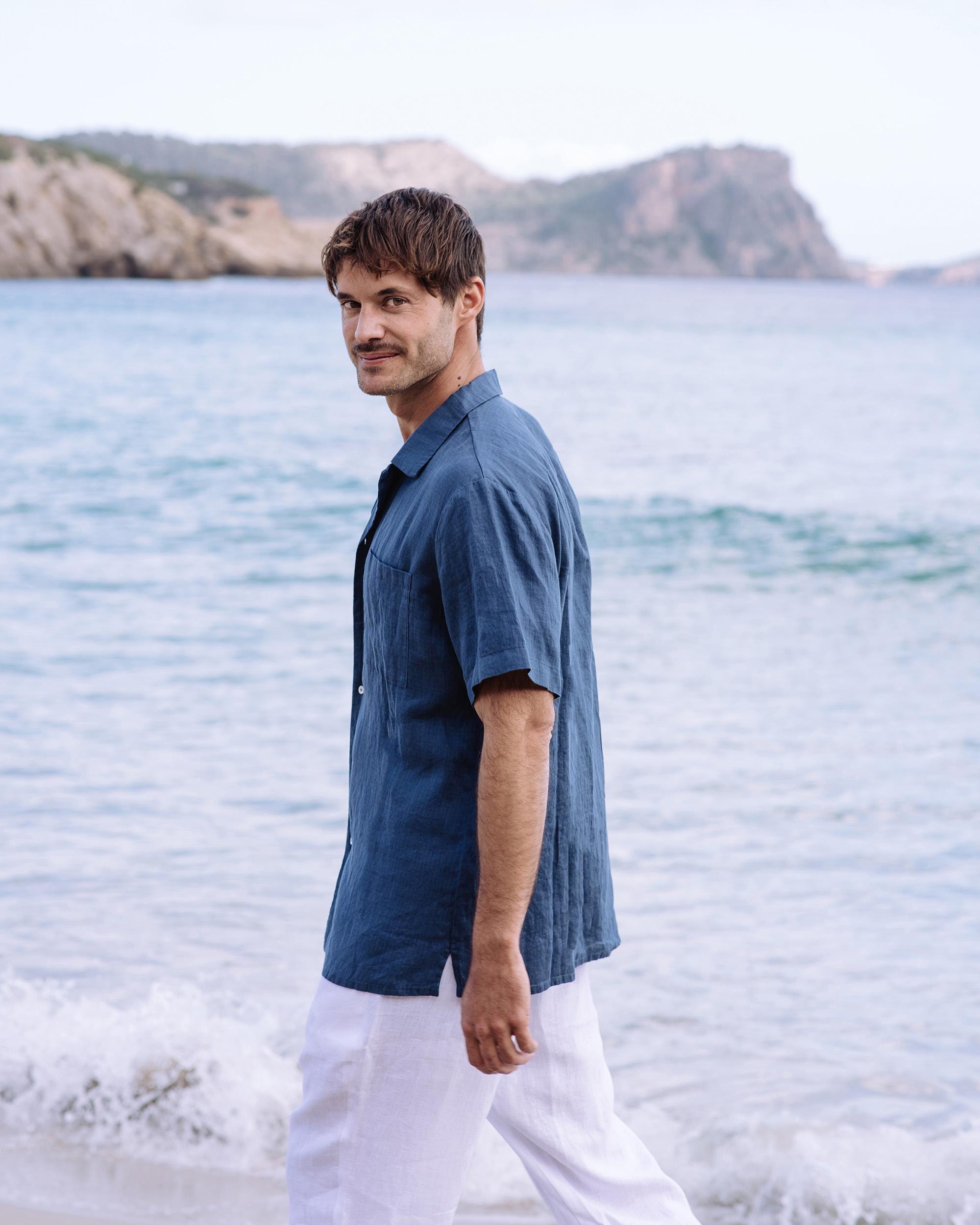 Camisas De Lino Para Hombre, Camisa Hawaiana Delgada Para
