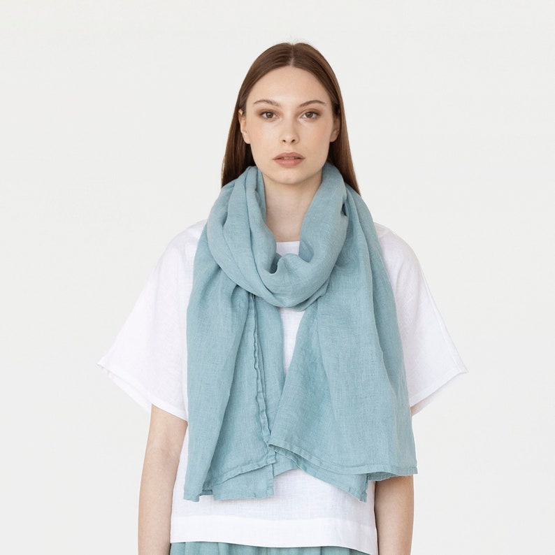 Etsy - Teal blue linen scarf by MagicLinen