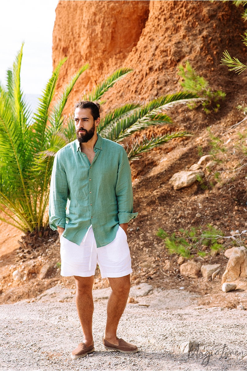 Linen Shorts for Men STOWE. Drawstring 