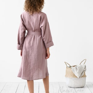 Linen robe in various colors / Dressing gown / Linen bathrobe / Perfect gift for woman image 2