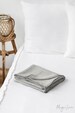 Linen flat sheet in Light Gray. Custom size linen bed sheet, washed linen bedding. King, Queen, Twin, Full sizes. 