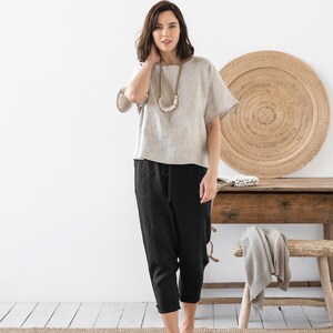 Linen pants DOMME in Various colors / Loose linen trousers / Clothing for women / Made to order image 8