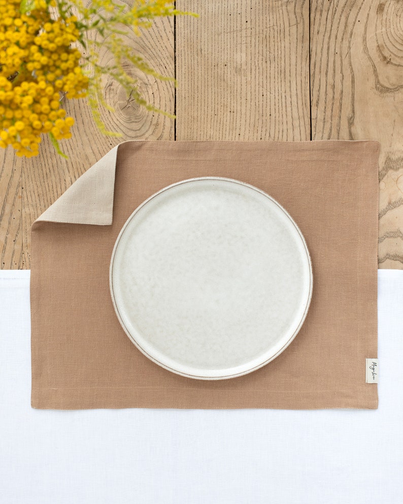 Etsy - Double layer linen placemat set of 2 in Gray blue by MagicLinen