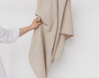 Natural Linen Cotton Blend Bath Towel — Waffle Travel Towel — Quick Dry Beach Towel — Yoga Gym Towel — Compact Linen Tencel Towel