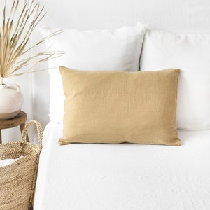 Linen pillow case in Sandy beige Softened, washed, custom size pillowcase Bed linen image 1