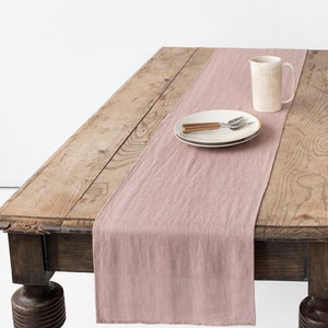Linen table runner. Handmade, stone washed linen runner. Softened linen runner. Table linens, table decor. Woodrose