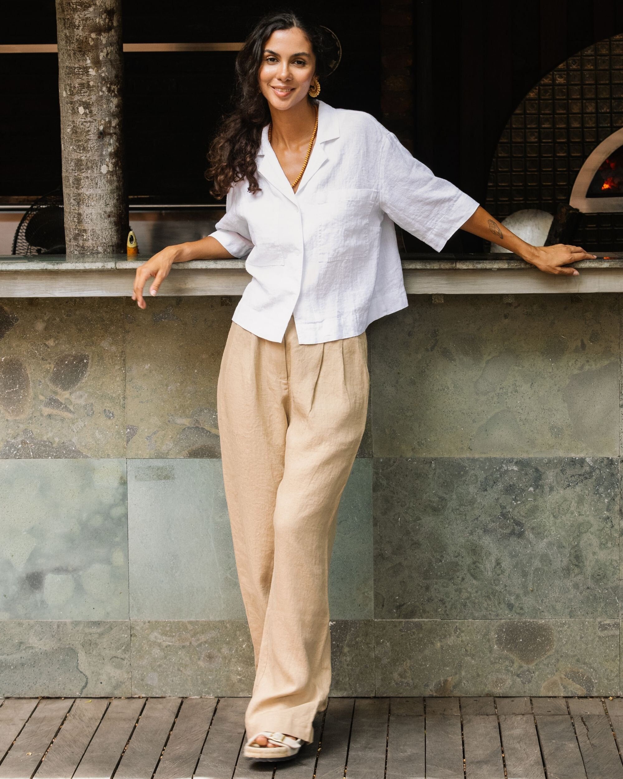Wide Leg Linen Pants ROME in Wheat. High Waist Linen Pants. Long Linen  Pants for Women. Straight Cut - Etsy Canada