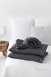 Linen sheet set in Charcoal Gray. Fitted sheet, flat sheet, 2 pillowcases. Linen bedding in King, Queen sizes.