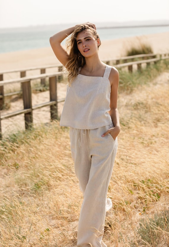 トップス archi Linen no-sleeve square top archi Linen no-sleeve square top