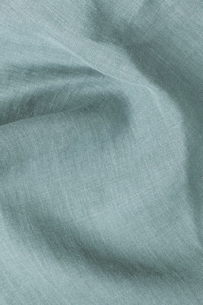 Linen fabric by the yard / meter Medium weight Cut-to-length linen fabric Softened linen fabric for sewing in various colors Teal blue