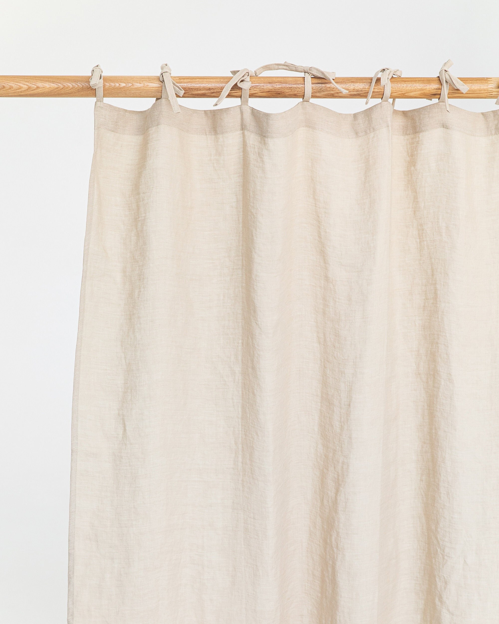 DUALIFE Cortinas Seitransparentes De Lino Natural Beige Crea Para