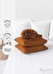Linen sheet set in Cinnamon. Fitted sheet, flat sheet, 2 pillow cases. Linen bedding, King/Queen size.