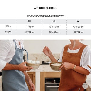 Pinafore linen apron. Japanese cross back apron. No ties linen aprons for women. Linen apron. image 9