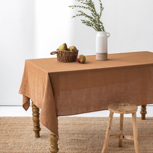 Linen Tablecloth In Various Colors Round Square Rectangular Table Linens Custom Linen Fabric Tablecloth