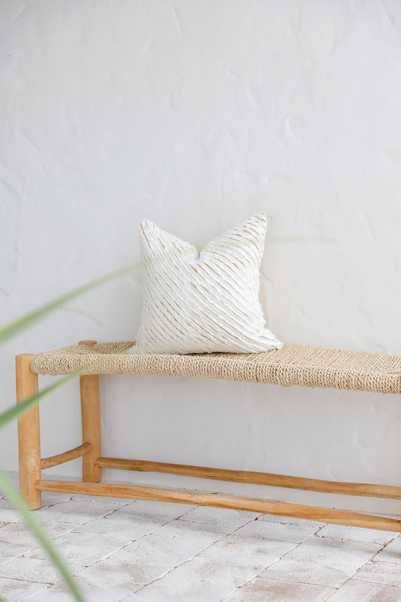 Linen throw pillow cover with zipper / Deco pillow / Linen pillow case / 18x18 and more White/Sandy Beige