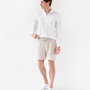 Etsy - Mens linen shorts STOWE in White by MagicLinen