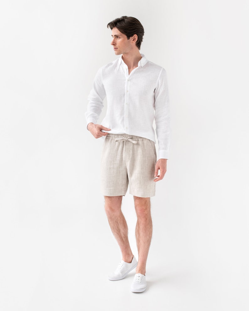 Etsy - Mens linen shorts STOWE in White by MagicLinen